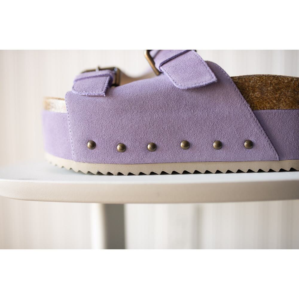 Free People Rule Breaker Platform Sandals Purple Suede 37 - Picture 3 of 7